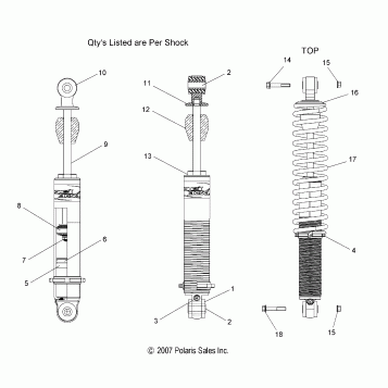 SUSPENSION, SHOCK, IFS (7043245) - S11PD7FSL (49SNOWSHOCKIFS7043245SB)
