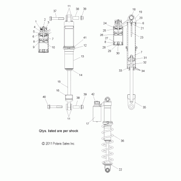 SUSPENSION, SHOCK, IFS - S16CW6 ALL OPTIONS (49SNOWSHOCKIFS7043731)