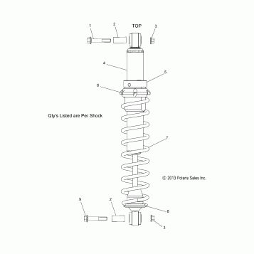 SUSPENSION, SHOCK, IFS (7043903) - S17CED5 ALL OPTIONS (49SNOWSHOCKIFS7043903)