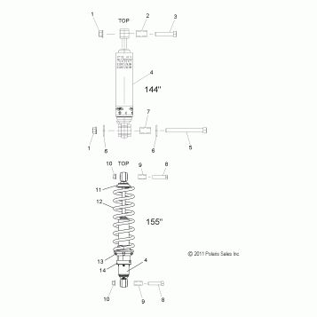 SUSPENSION, SHOCK, REAR TRACK - S16CK6/CM6 ALL OPTIONS (49SNOWSHOCKREAR12600RMK)