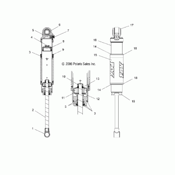 SHOCK, REAR TRACK (FOX/7043177) - S07PP6HS/HSA/HSB (49SNOWSHOCKREAR7043177)