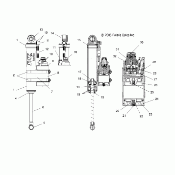 SHOCK, REAR TRACK (7043266) - S07PP6HS/HSA/HSB (49SNOWSHOCKREAR7043266)