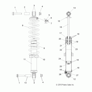 SUSPENSION, SHOCK, REAR - S11BF6NS/BD6NS ALL OPTIONS (49SNOWSHOCKREAR7043633)