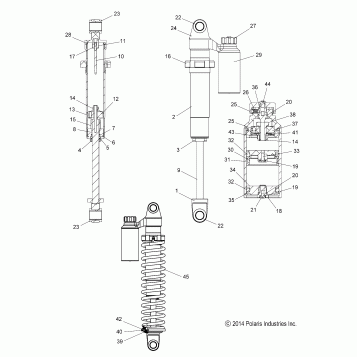 SUSPENSION, SHOCK, REAR TRACK (7043959) - S16DS8 ALL OPTIONS (49SNOWSHOCKREAR7043959)