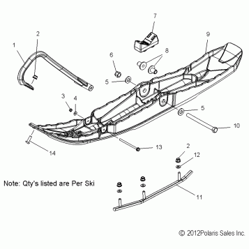 STEERING, SKI ASM. - S18DCH8PS ALL OPTIONS (49SNOWSKIASM13600LE)
