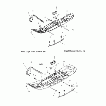 STEERING, SKI ASM. - S17CED5 ALL OPTIONS (49SNOWSKIASM15550LXT)
