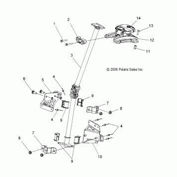 STEERING POST ASSEMBLY - S07PS6HS/HSA/HSB (49SNOWSTEERINGPOSTCLEANLX)
