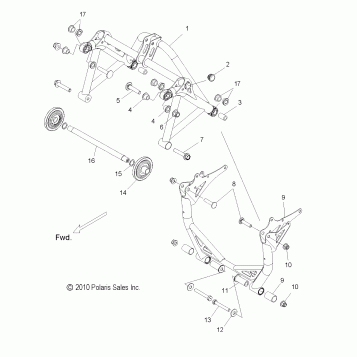 SUSPENSION, CRANK ASM., REAR - S11BP6/BE6 ALL OPTIONS (49SNOWSUSPCRANK11RUSH)