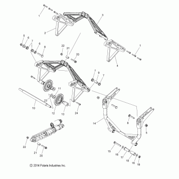 SUSPENSION, CRANK ASM., REAR - S16DS8 ALL OPTIONS (49SNOWSUSPCRANK15PROS)