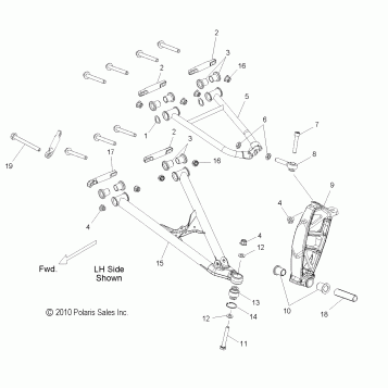 SUSPENSION, CONTROL ARMS and SPINDLE - S11BP6/BE6 ALL OPTIONS (49SNOWSUSPFRT11RUSH)