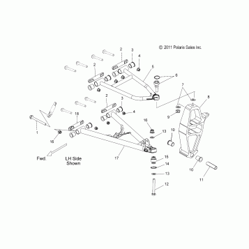 SUSPENSION, CONTROL ARMS and SPINDLE - S16CP8 ALL OPTIONS (49SNOWSUSPFRT12800SB)