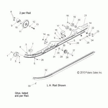 SUSPENSION, RAIL MOUNTING - S16CP8 ALL OPTIONS (49SNOWSUSPRAIL11600SHIFT)