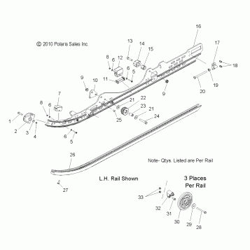 SUSPENSION, RAIL MOUNTING - S11PD7FSL (49SNOWSUSPRAIL11FSTSBLX)