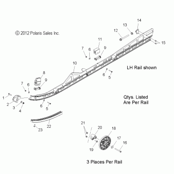 SUSPENSION, RAIL MOUNTING (155 Inch) - S16CM6 ALL OPTIONS (49SNOWSUSPRAIL13155RMK)