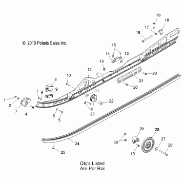 SUSPENSION, RAIL MOUNTING - S16CW6 ALL OPTIONS (49SNOWSUSPRAIL13SBASLT)