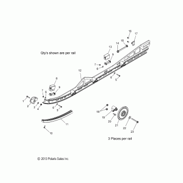 SUSPENSION, RAIL MOUNTING - S17CED5 ALL OPTIONS (49SNOWSUSPRAIL14550144)