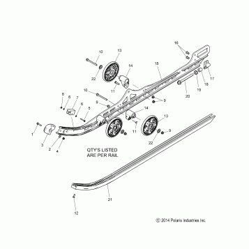 SUSPENSION, RAIL ASM. - S16DP6 ALL OPTIONS (49SNOWSUSPRAIL15PROS)