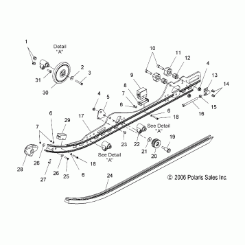 SUSPENSION, RAIL MOUNTING (IQ) - S07PP6HS/HSA/HSB (49SNOWSUSPRAILCLEAN)