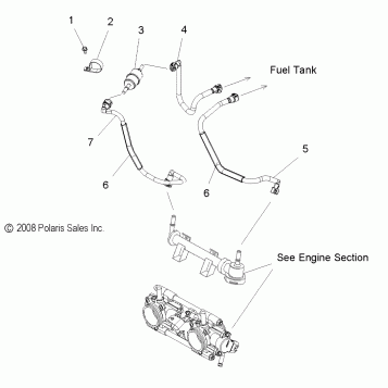 FUEL SYSTEM, THROTTLE BODY and FUEL LINES - S11PP7FSL (49SNOWTHROTTLE09FSTRG)