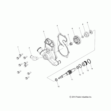ENGINE, WATER PUMP - S16DS8 ALL OPTIONS (49SNOWWATERPUMP158CH)