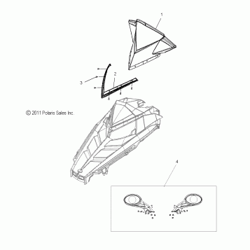 BODY, WINDSHIELD and MIRRORS - S16CE5BSL (49SNOWWINDSHLD12SBAD)
