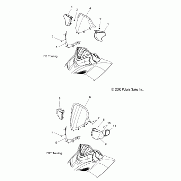 WINDSHIELD - S07PT7ES/PT7EE/PT7FS/PT7FE (49SNOWWINDSHLDFSTOUR)