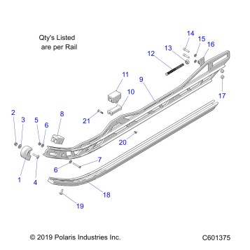 SUSPENSION, RAIL ASM. (LH,RH) - J20DRBXXX/DRCXXX ALL OPTIONS (C601375)