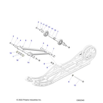 SUSPENSION, FRONT TORQUE ARM AND UPPER WHEEL MOUNT - J23FBLXXXA/FBRXXXA (C602340)