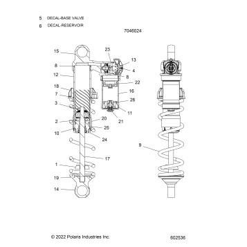 SUSPENSION, SHOCK, FOX PDS NAR 7046024 (3S PRO) - J23UNFX (602536)