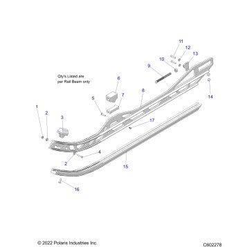 SUSPENSION, RAIL ASM. LH,RH 120 - J23DRBXXXA/DREXXXA/DRGXXXA/DRHXXXA (C602278)