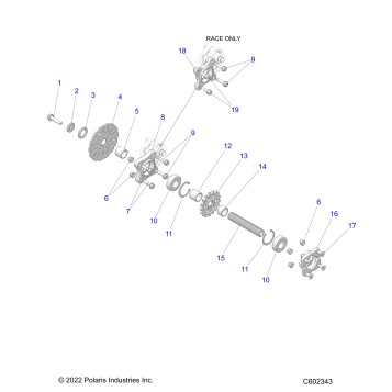 DRIVE TRAIN, JACKSHAFT AND BRAKE DISC - J23FBLXXXA/FBRXXXA (C602343)