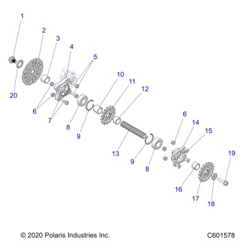 DRIVE TRAIN, JACKSHAFT AND BRAKE DISC - J21FBGXXXA/FBRXXXA (C601578)