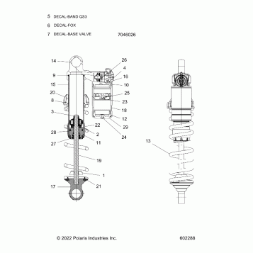 SUSPENSION, SHOCK, FOX QS3 NAR 7046026 (3 S PREMIUM) - J23UNHX (602314)