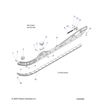 SUSPENSION, RAIL ASM. (LH,RH) - J25DNCX/DNFX (C602909)