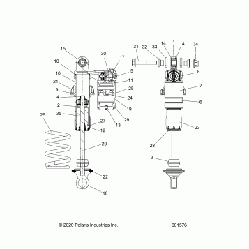 SUSPENSION, SHOCK, REAR TRACK, QS3, 3 S PREMIUM/ 120 S PREMIUM - J23DMHXXXA/DRHXXXA (601576)