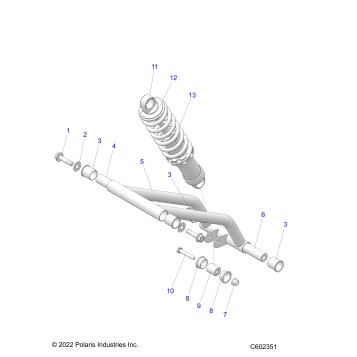 SUSPENSION, REAR ARM ASM. AND SHOCK - J23RTAXXXA (C602351)