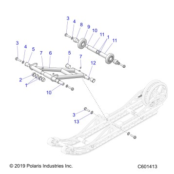 SUSPENSION, FRONT TORQUE ARM AND UPPER WHEEL MOUNT - J21FBGXXXA/FBRXXXA (C601413)