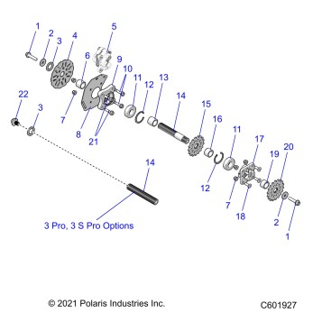 DRIVE TRAIN, JACKSHAFT AND BRAKE DISC - J22UKB/UKE/UMC/UMF/UMG/UMH/USB ALL OPTIONS (C601927)