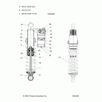 SUSPENSION, SHOCK, FOX QS3 NAR 7046025 (3 PREMIUM) - J23UNGX (602288)