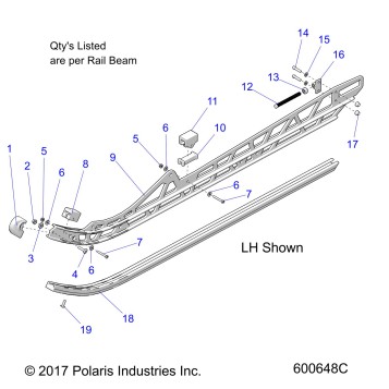 SUSPENSION, RAIL ASM. (LH,RH) - J22UKB/UKE/UMC/UMF/UMG/UMH/USB ALL OPTIONS (600648)