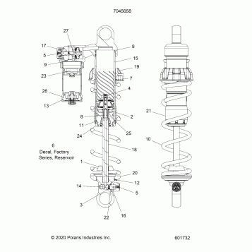 SUSPENSION, SHOCK, FRONT/REAR, FOX SX - J21FBGXXXA (601415)