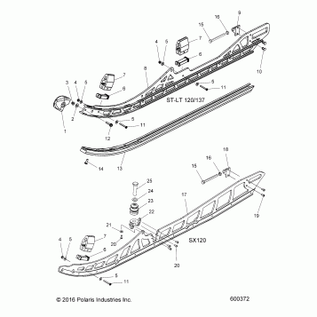 SUSPENSION, RAIL ASM. (LH,RH) - J17VC/VD/XC ALL OPTIONS (600372)