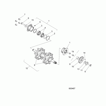 DRIVE TRAIN, DRIVESHAFT ASM. - KTM 690, HUSKY 511, RH SIDE DRIVE MODELS (600467)