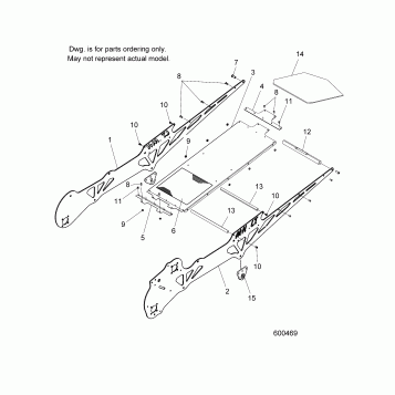 CHASSIS, TUNNEL ASM. - KTM 690, HUSKY 511, RH SIDE DRIVE MODELS (600469)