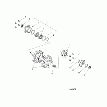 DRIVE TRAIN, DRIVESHAFT ASM. - TIMBERSLED ST, LT, SX 120, SX 137 (600479)