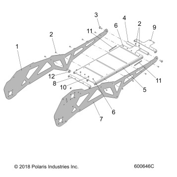 CHASSIS, TUNNEL ASM. - J19URB/URC/USB/USC/UKC ALL OPTIONS (600646)