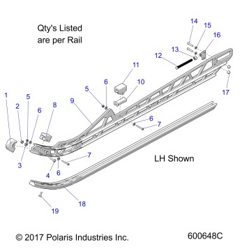 SUSPENSION, RAIL ASM. (LH,RH) - J20UKB/UKC/USC/UMC/URL/USB ALL OPTIONS (600648)