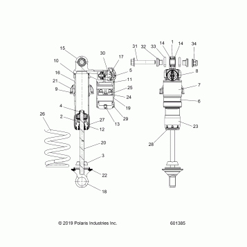 SUSPENSION, SHOCK, FRONT TRACK, QS3, 3 PREMIUM, S PREMIUM, 120 PREMIUM - J23DMGXXXA,DRGXXXA (601385)