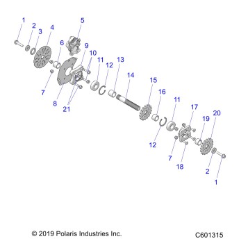 DRIVE TRAIN, JACKSHAFT AND BRAKE DISC - J20UKB/UKC/USC/UMC/URL/USB ALL OPTIONS (600655)