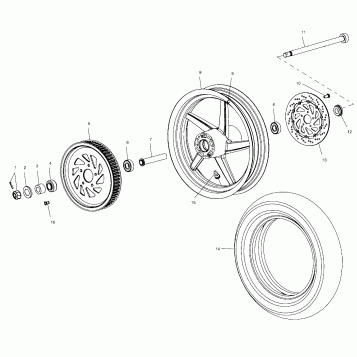 WHEELS, REAR - V99CB15DA (4947594759A014)